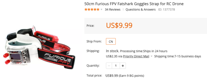 FuriousFPV Fatshark Goggles Strap